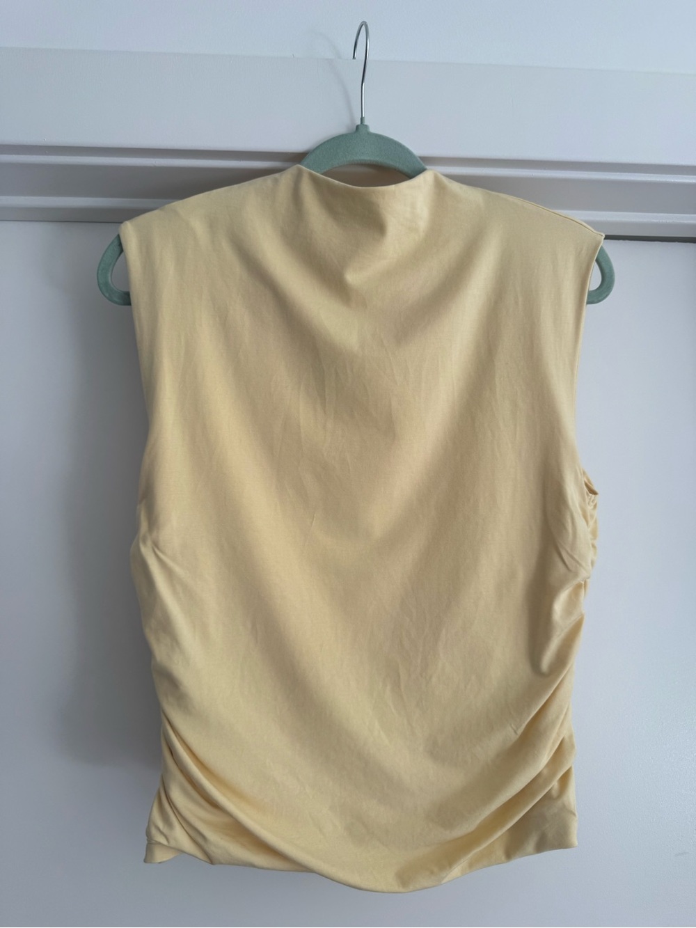 Abercrombie & Fitch Butter Yellow Paloma Top - Sleeveless Ruched Tank Top